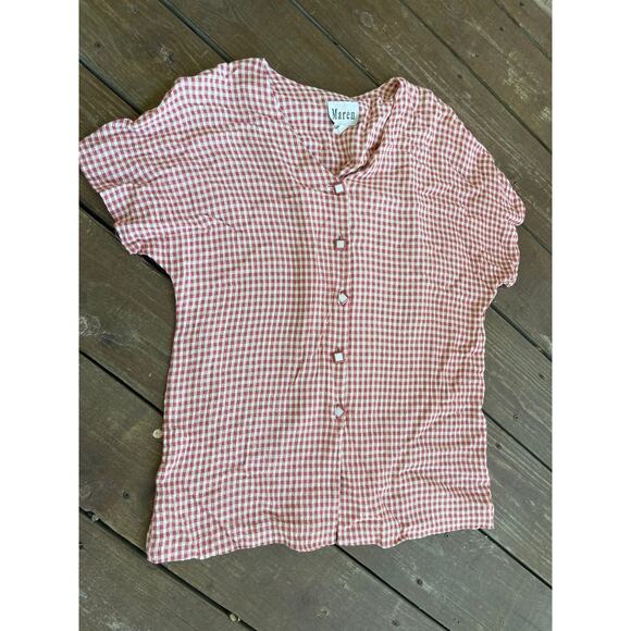 Vintage Maren womens large button front plaid shirt - Picture 1 of 4